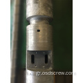 Παράλληλη διπλή βίδα για πλαστικό εξωθητή Rollepaal-Inavex T75-28 (PVC, προφίλ σωλήνων UPVC) μηχανή KMD90 / 26 husillo tornill